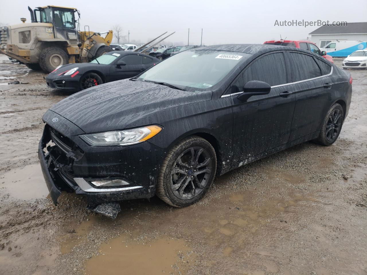 2018 Ford Fusion Se Black vin: 3FA6P0H7XJR108785