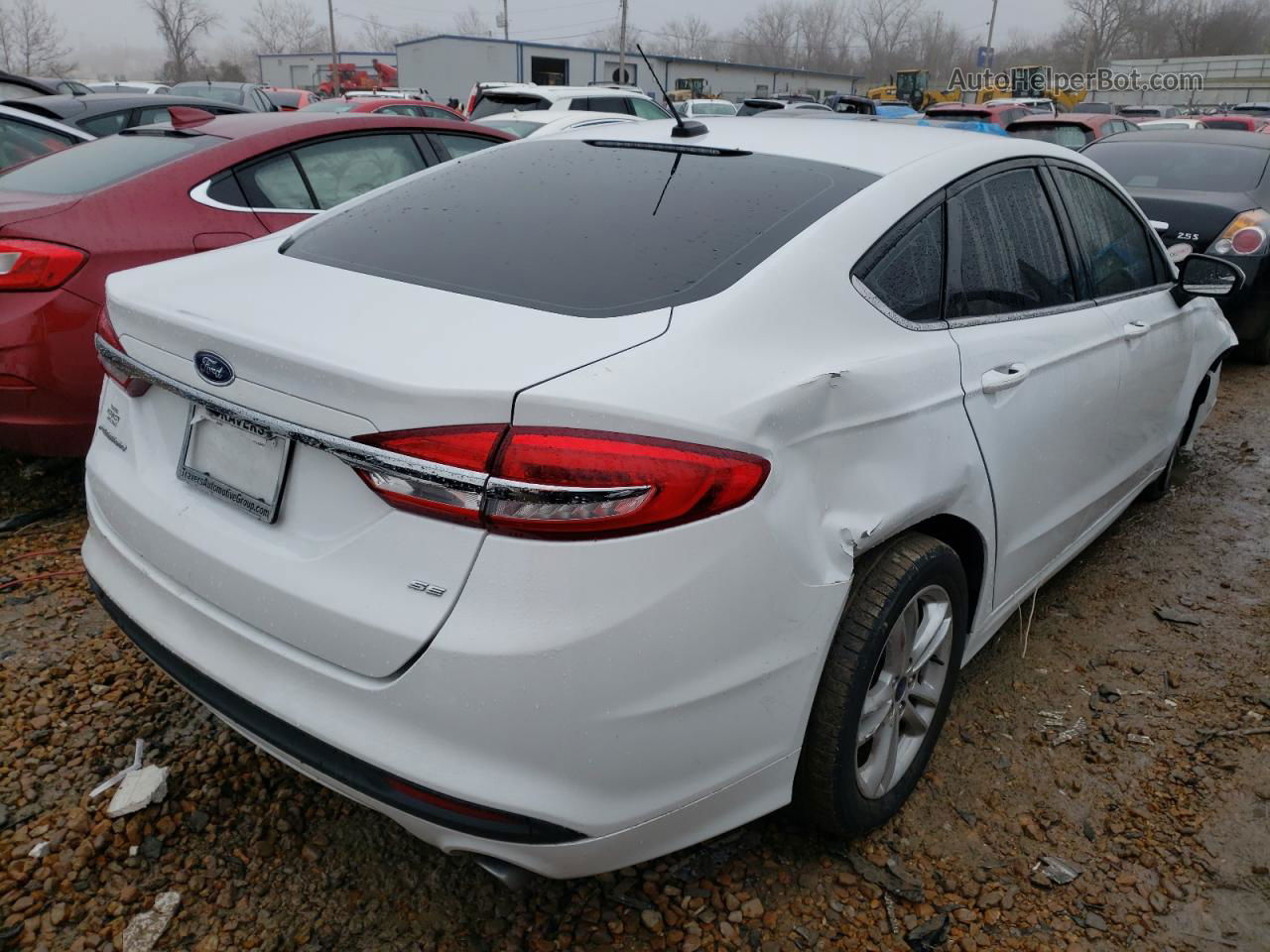 2018 Ford Fusion Se White vin: 3FA6P0H7XJR112206