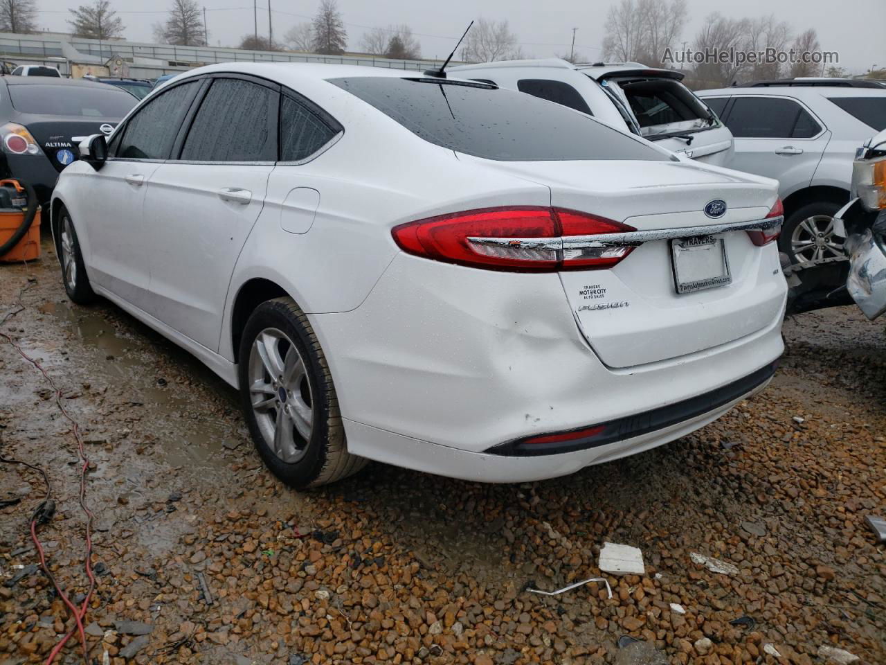 2018 Ford Fusion Se White vin: 3FA6P0H7XJR112206