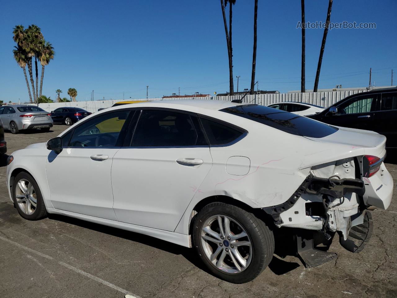 2018 Ford Fusion Se White vin: 3FA6P0H7XJR123741