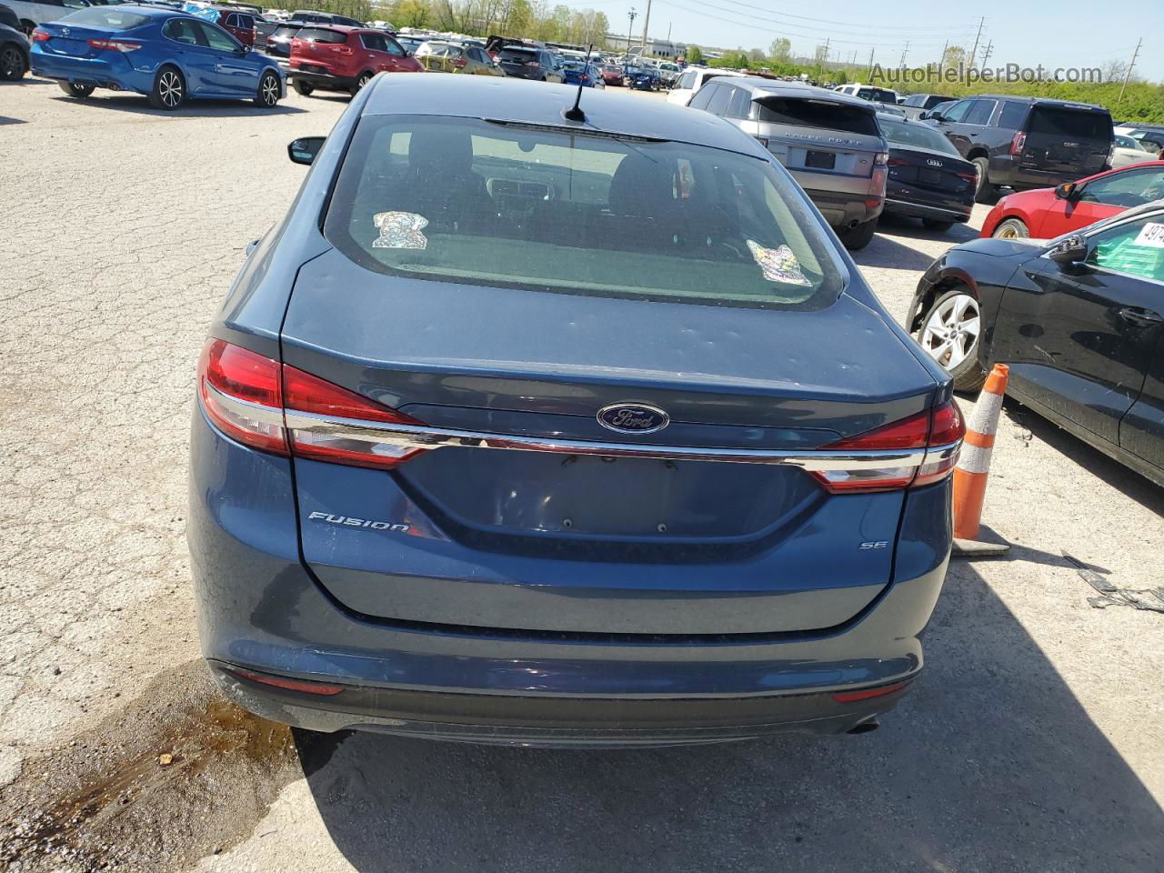 2018 Ford Fusion Se Blue vin: 3FA6P0H7XJR129488