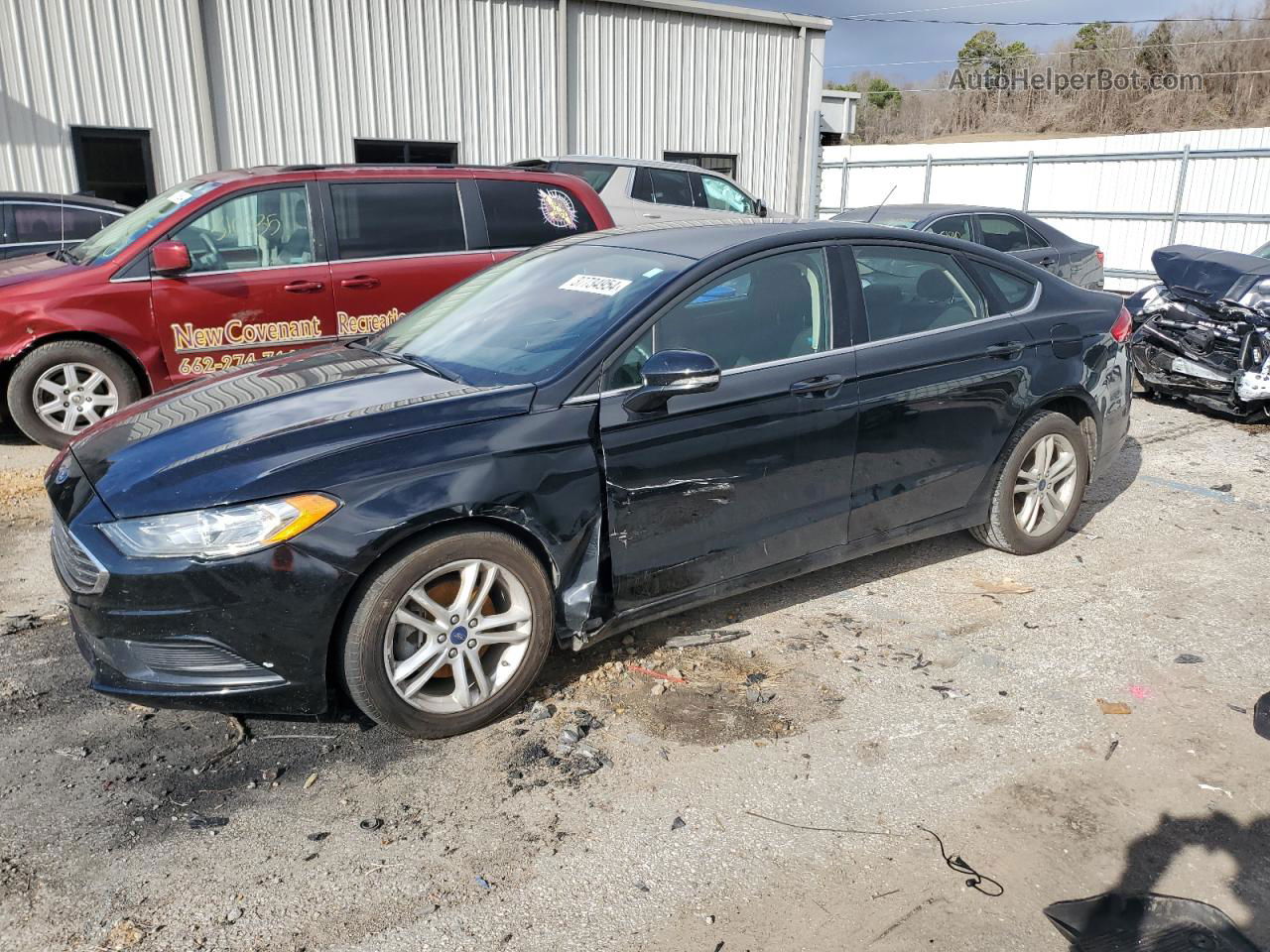 2018 Ford Fusion Se Черный vin: 3FA6P0H7XJR140359