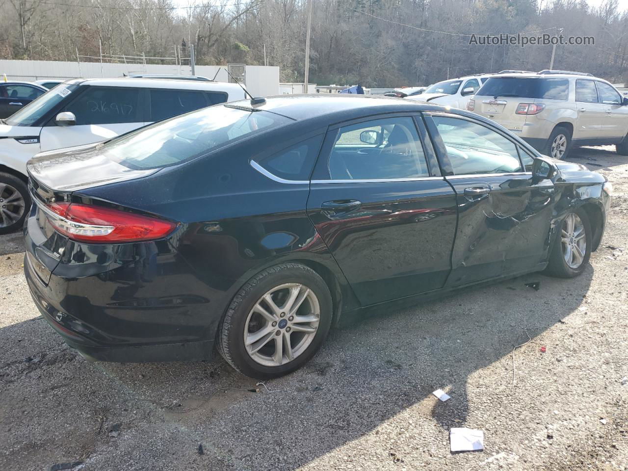 2018 Ford Fusion Se Black vin: 3FA6P0H7XJR140359