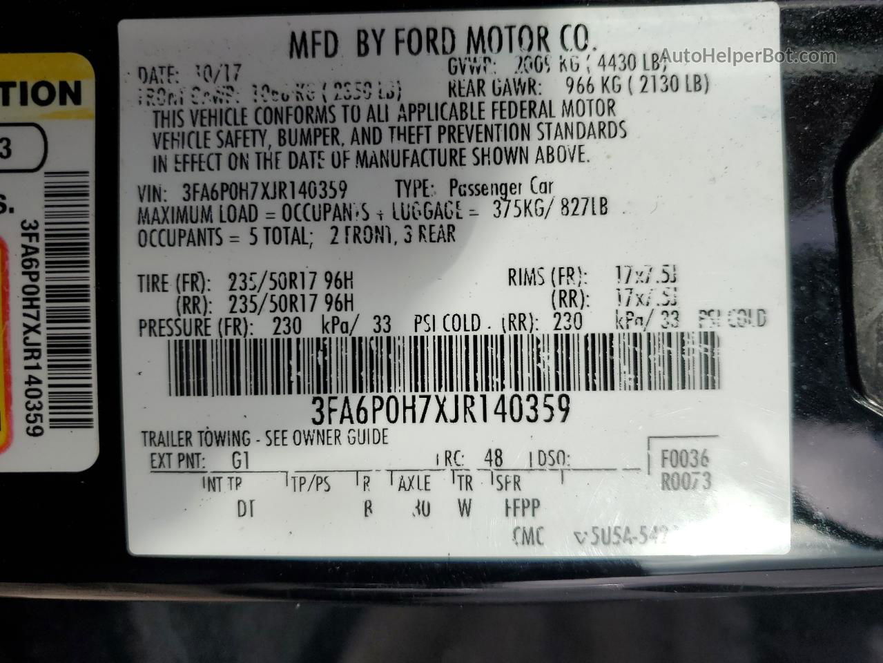 2018 Ford Fusion Se Black vin: 3FA6P0H7XJR140359