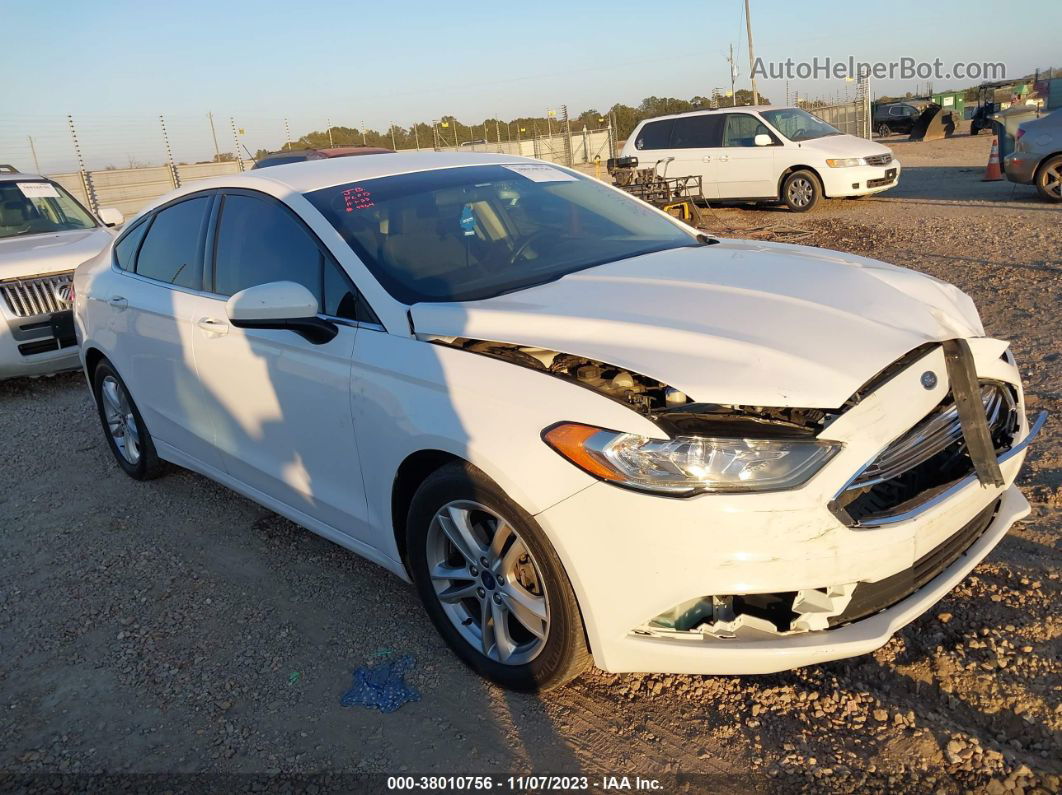 2018 Ford Fusion Se White vin: 3FA6P0H7XJR174947