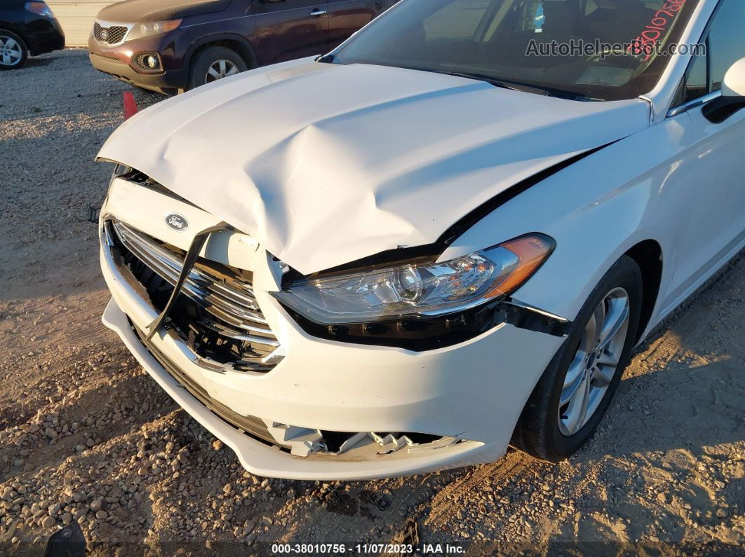 2018 Ford Fusion Se White vin: 3FA6P0H7XJR174947