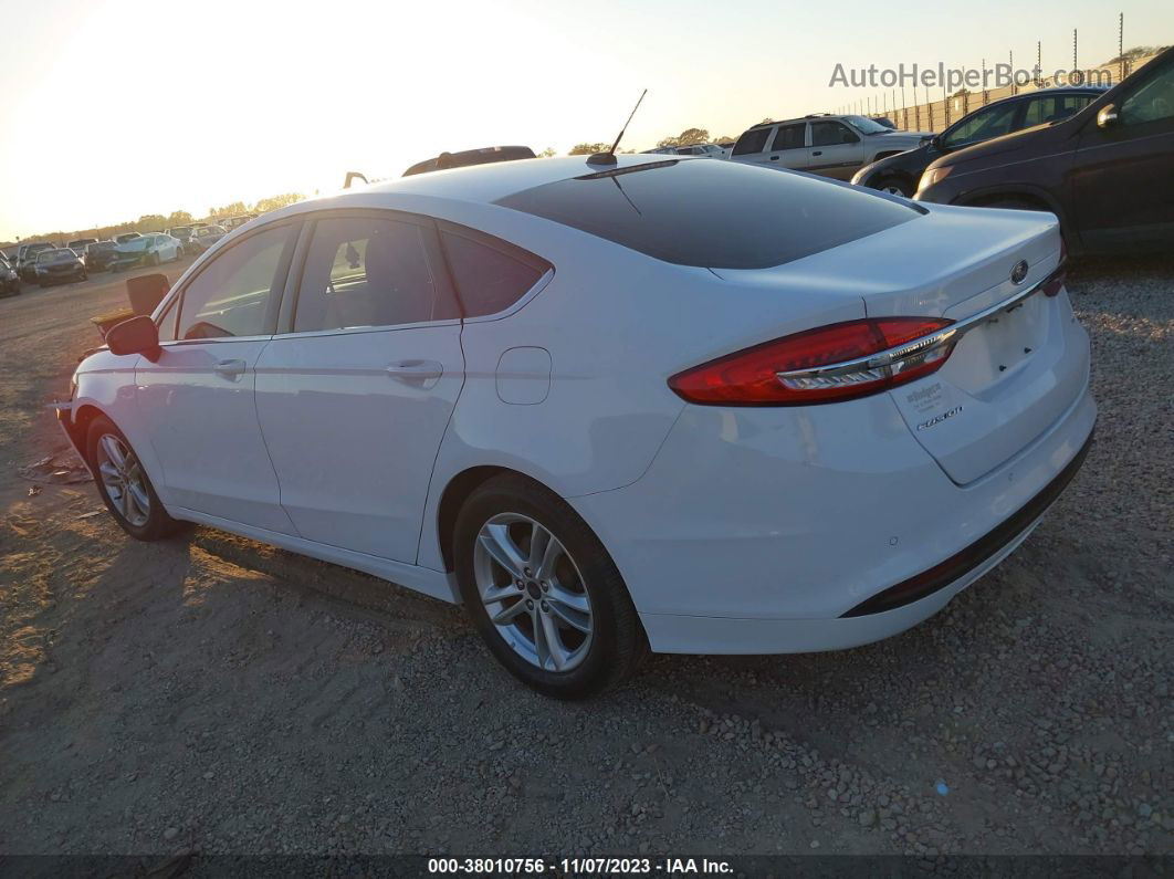 2018 Ford Fusion Se White vin: 3FA6P0H7XJR174947