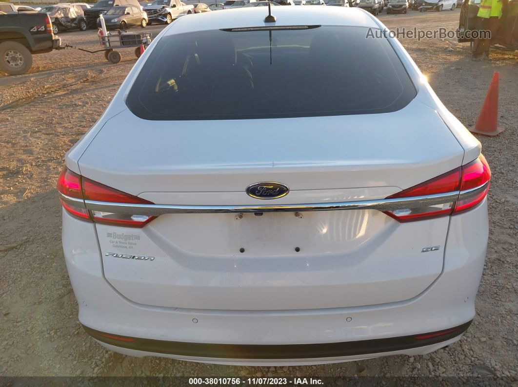 2018 Ford Fusion Se White vin: 3FA6P0H7XJR174947