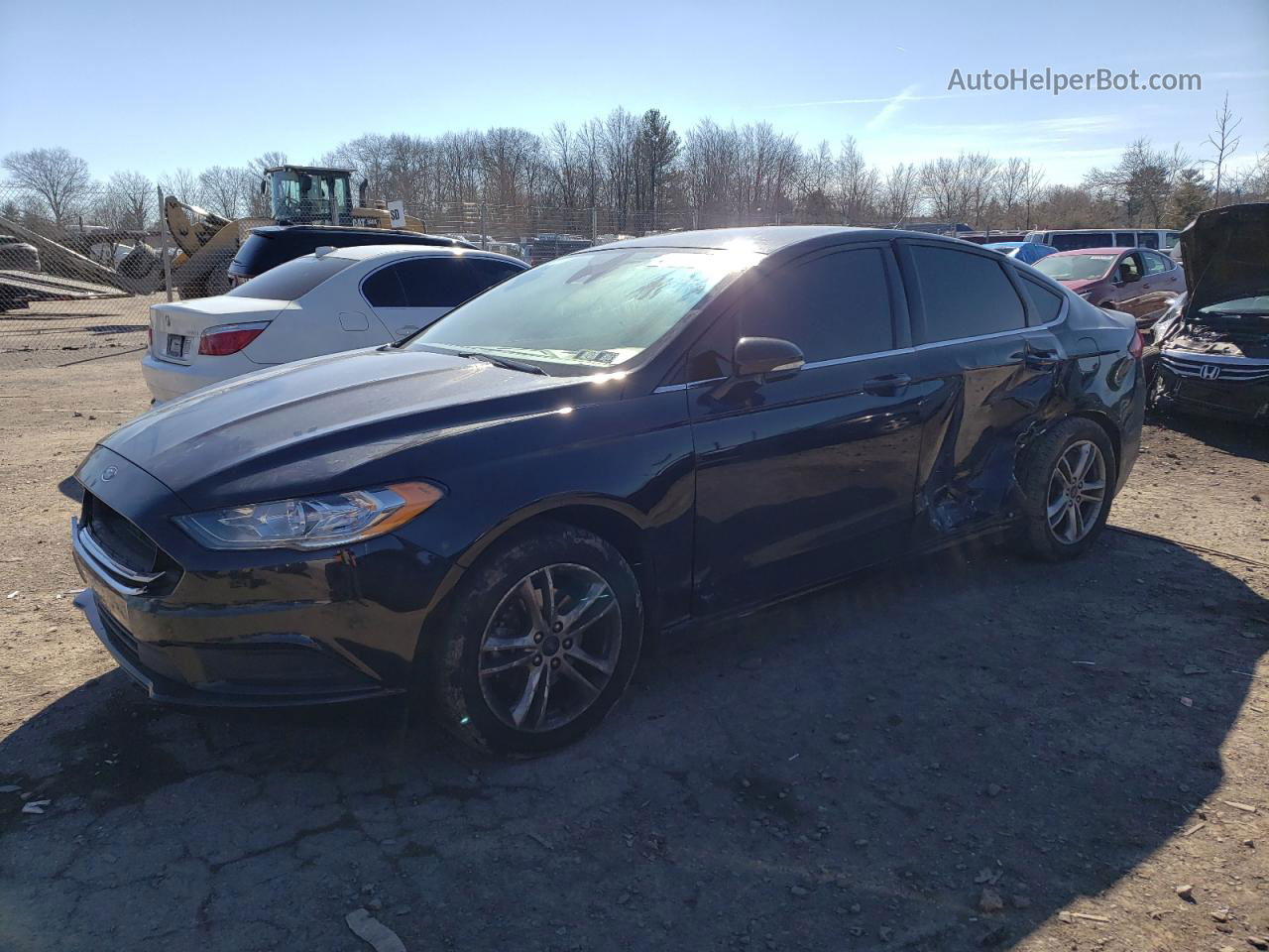 2018 Ford Fusion Se Black vin: 3FA6P0H7XJR253664