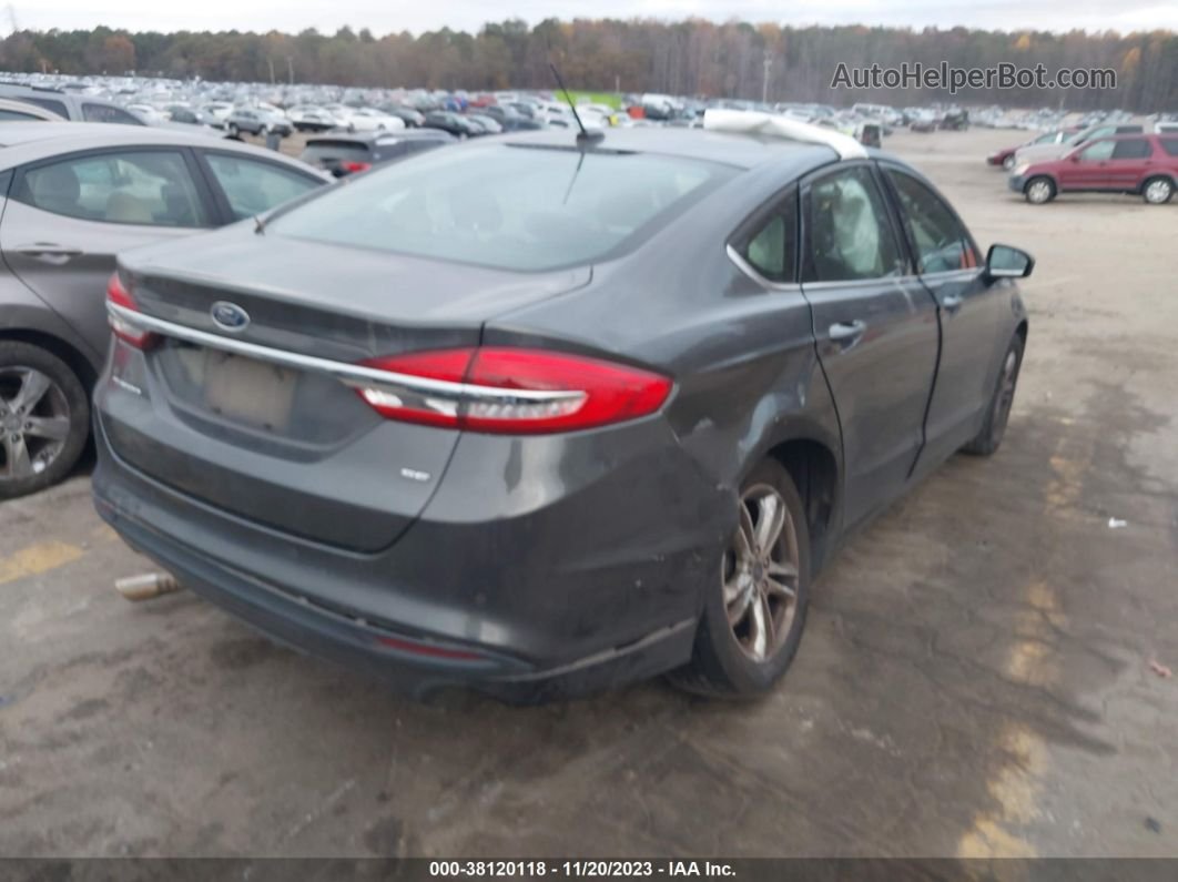 2018 Ford Fusion Se Gray vin: 3FA6P0H7XJR262719