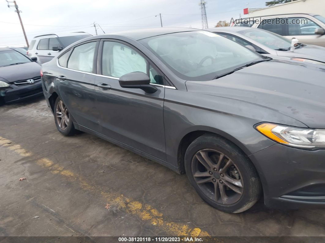 2018 Ford Fusion Se Gray vin: 3FA6P0H7XJR262719