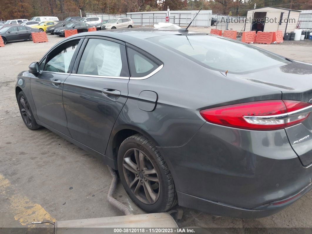 2018 Ford Fusion Se Gray vin: 3FA6P0H7XJR262719