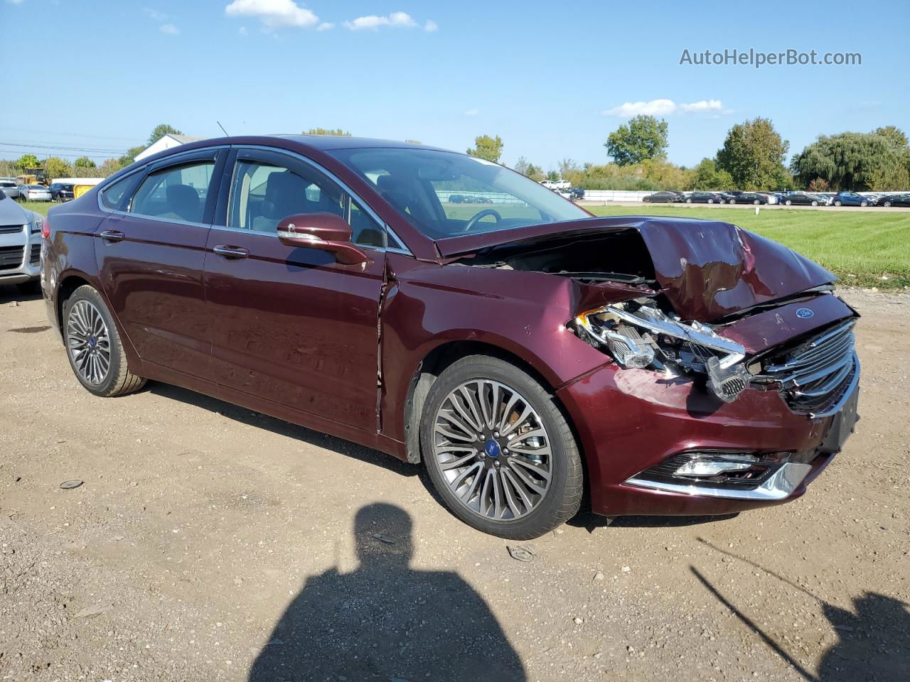 2017 Ford Fusion Se Maroon vin: 3FA6P0H90HR417211