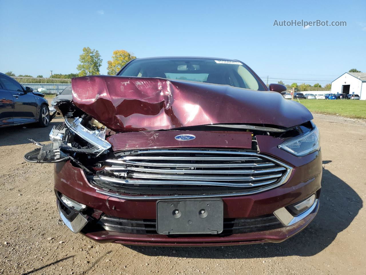 2017 Ford Fusion Se Maroon vin: 3FA6P0H90HR417211