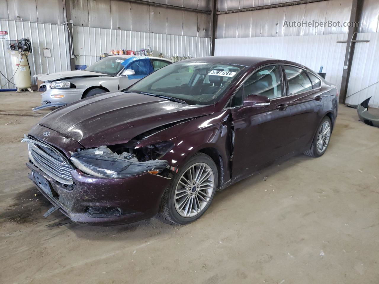 2013 Ford Fusion Se Burgundy vin: 3FA6P0H91DR343548