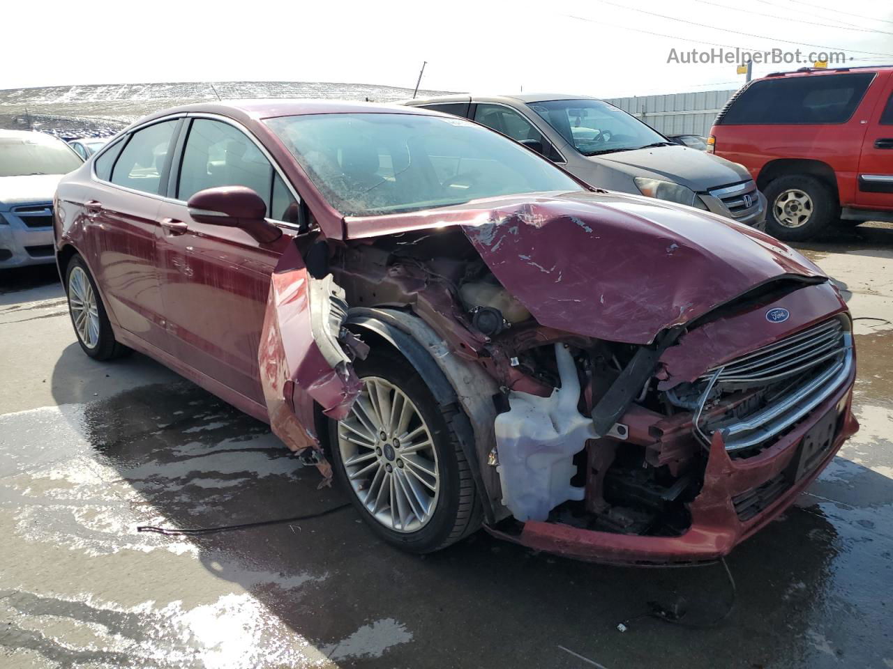 2016 Ford Fusion Se Красный vin: 3FA6P0H94GR202221