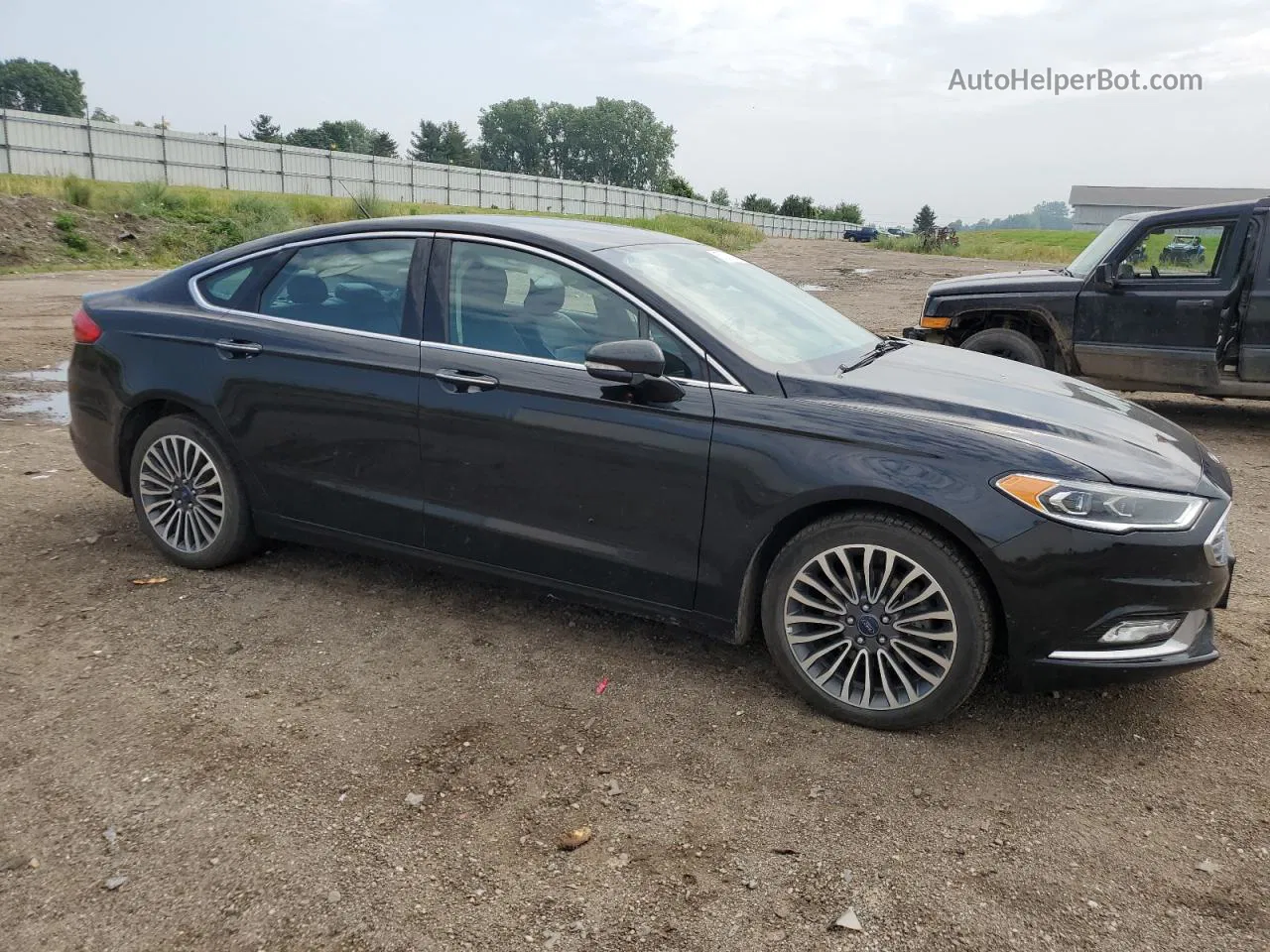 2017 Ford Fusion Se Black vin: 3FA6P0H94HR142930