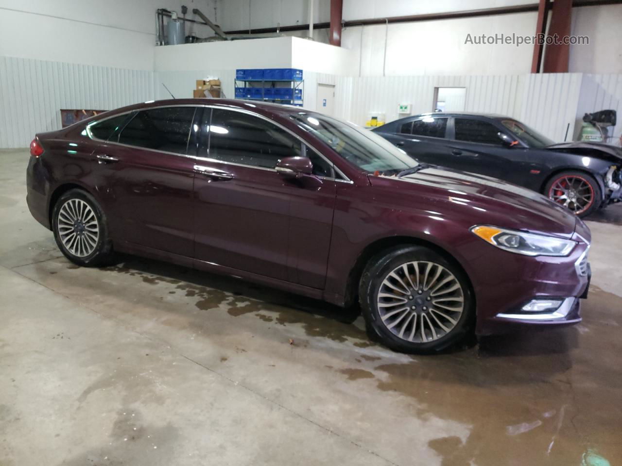 2017 Ford Fusion Se Maroon vin: 3FA6P0H94HR214869