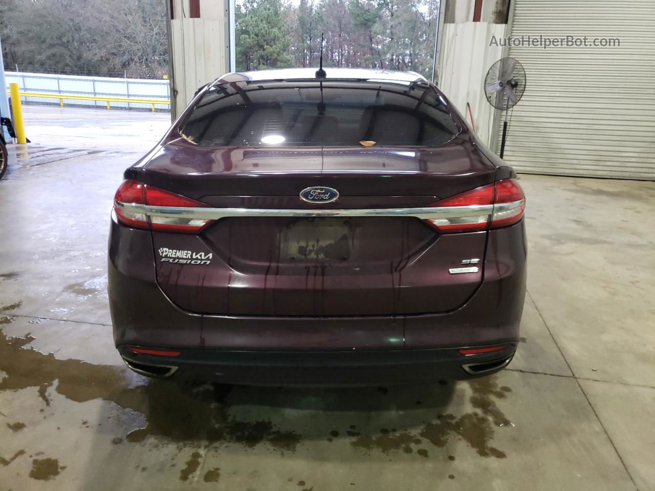 2017 Ford Fusion Se Maroon vin: 3FA6P0H94HR214869