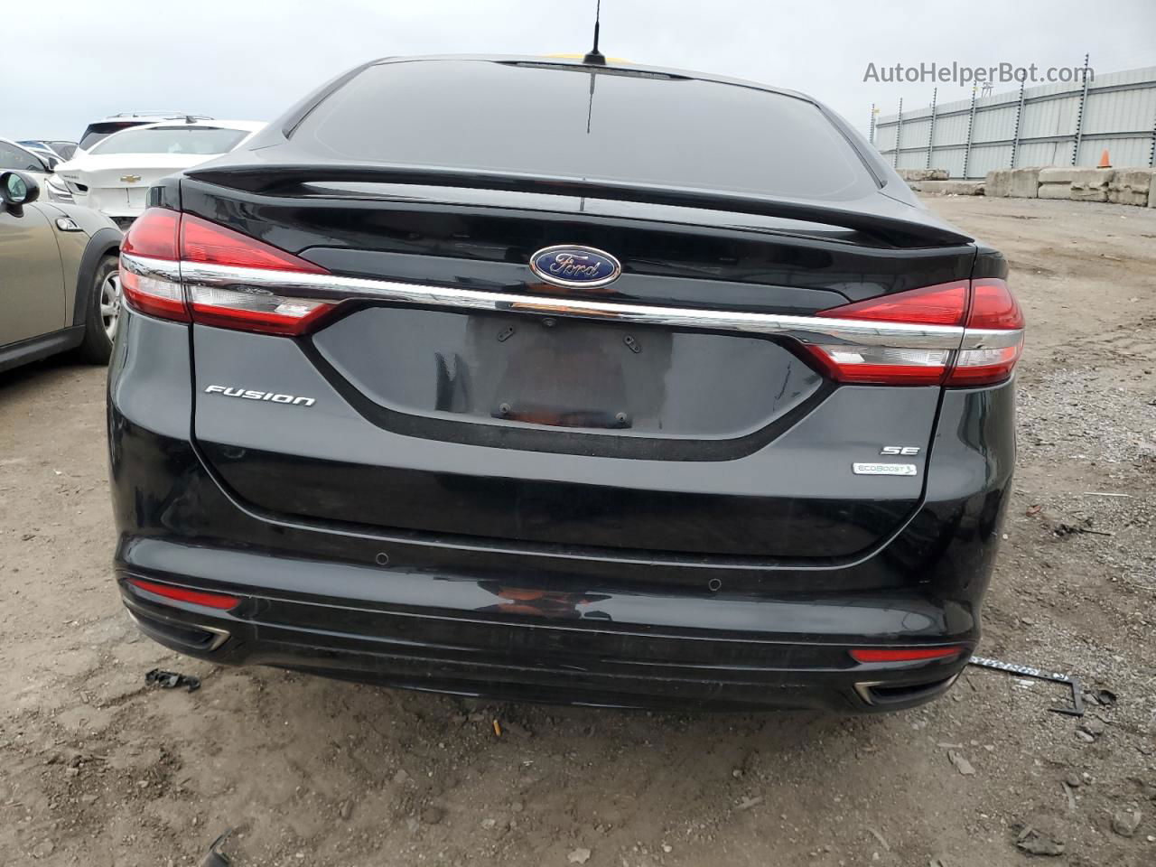 2017 Ford Fusion Se Black vin: 3FA6P0H94HR307455