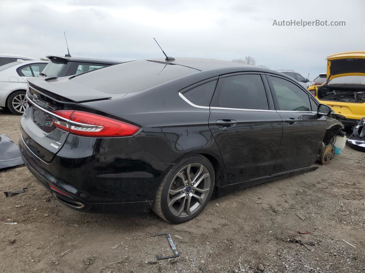 2017 Ford Fusion Se Black vin: 3FA6P0H94HR307455