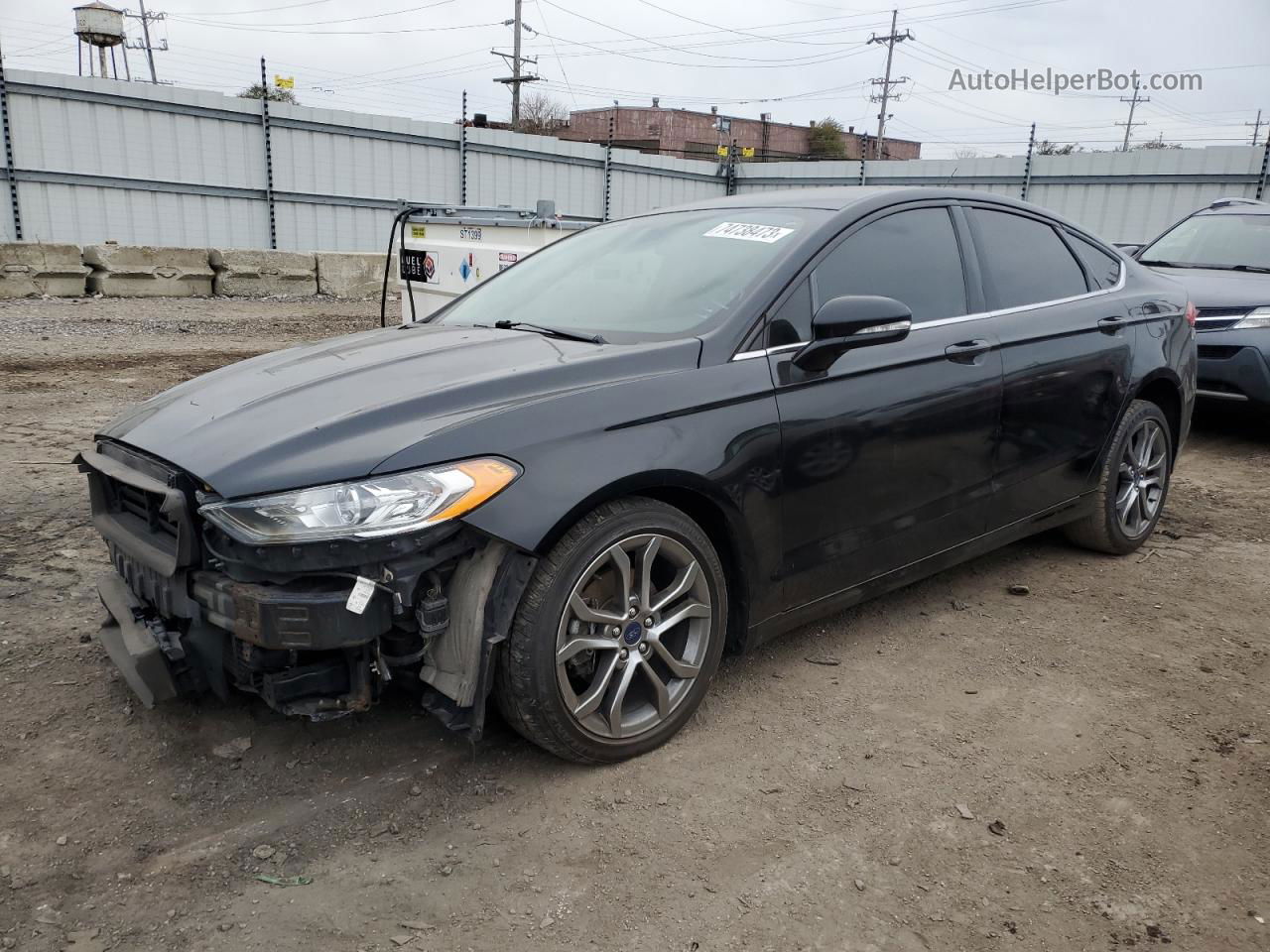 2017 Ford Fusion Se Black vin: 3FA6P0H94HR307455