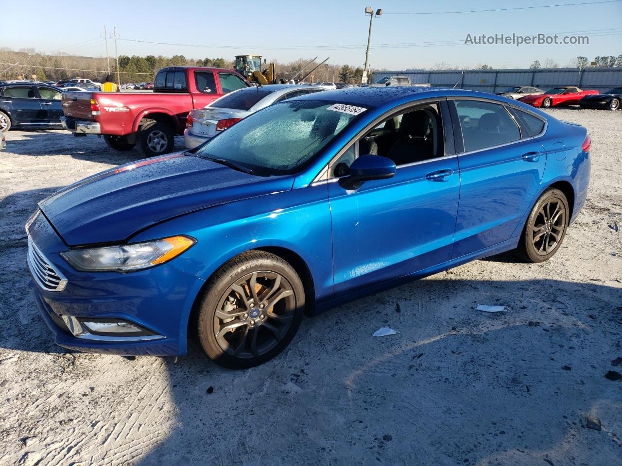 2018 Ford Fusion Se Blue vin: 3FA6P0H94JR287083
