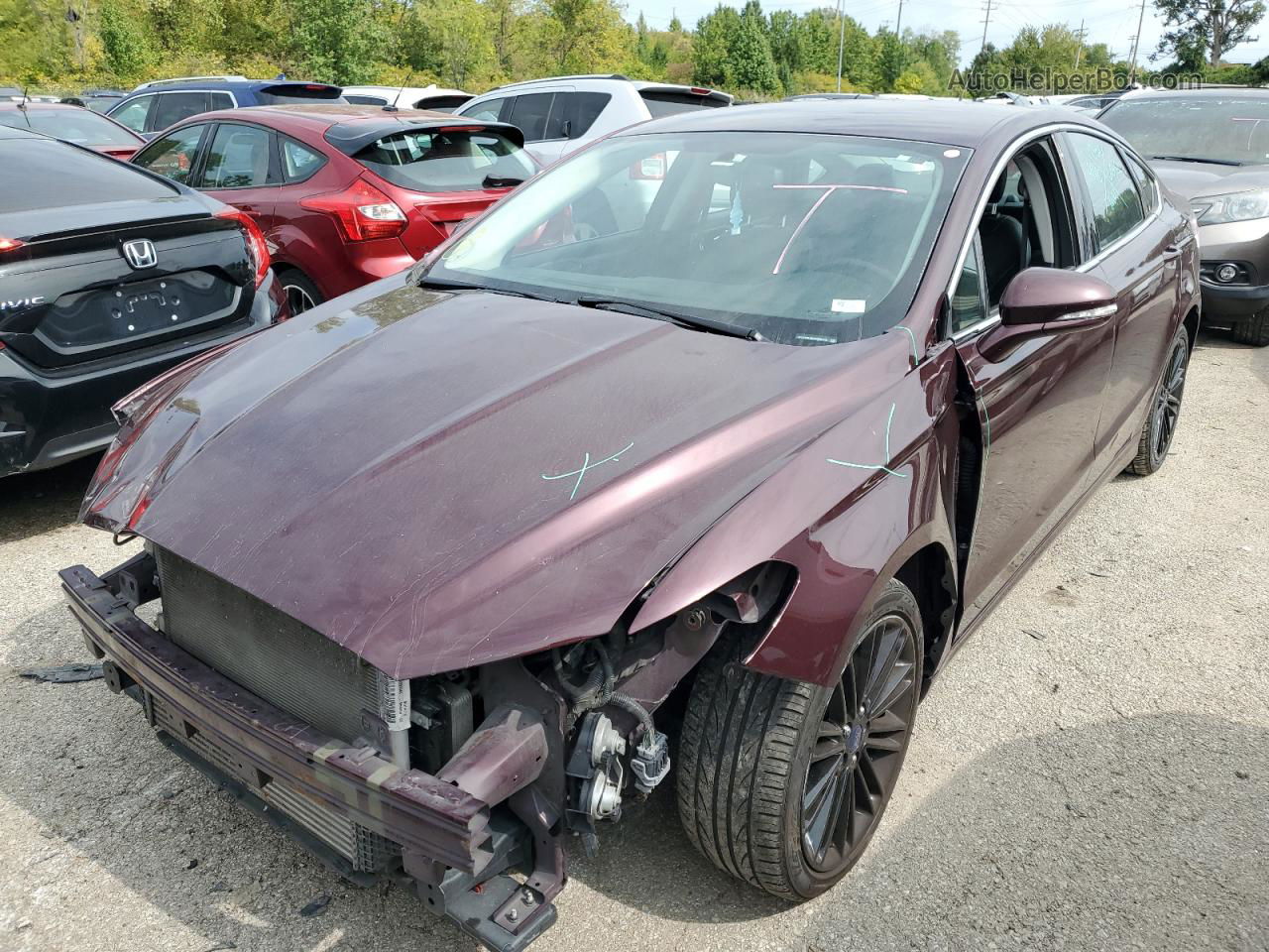 2013 Ford Fusion Se Maroon vin: 3FA6P0H95DR292443