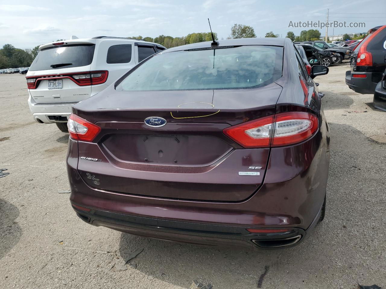 2013 Ford Fusion Se Maroon vin: 3FA6P0H95DR292443