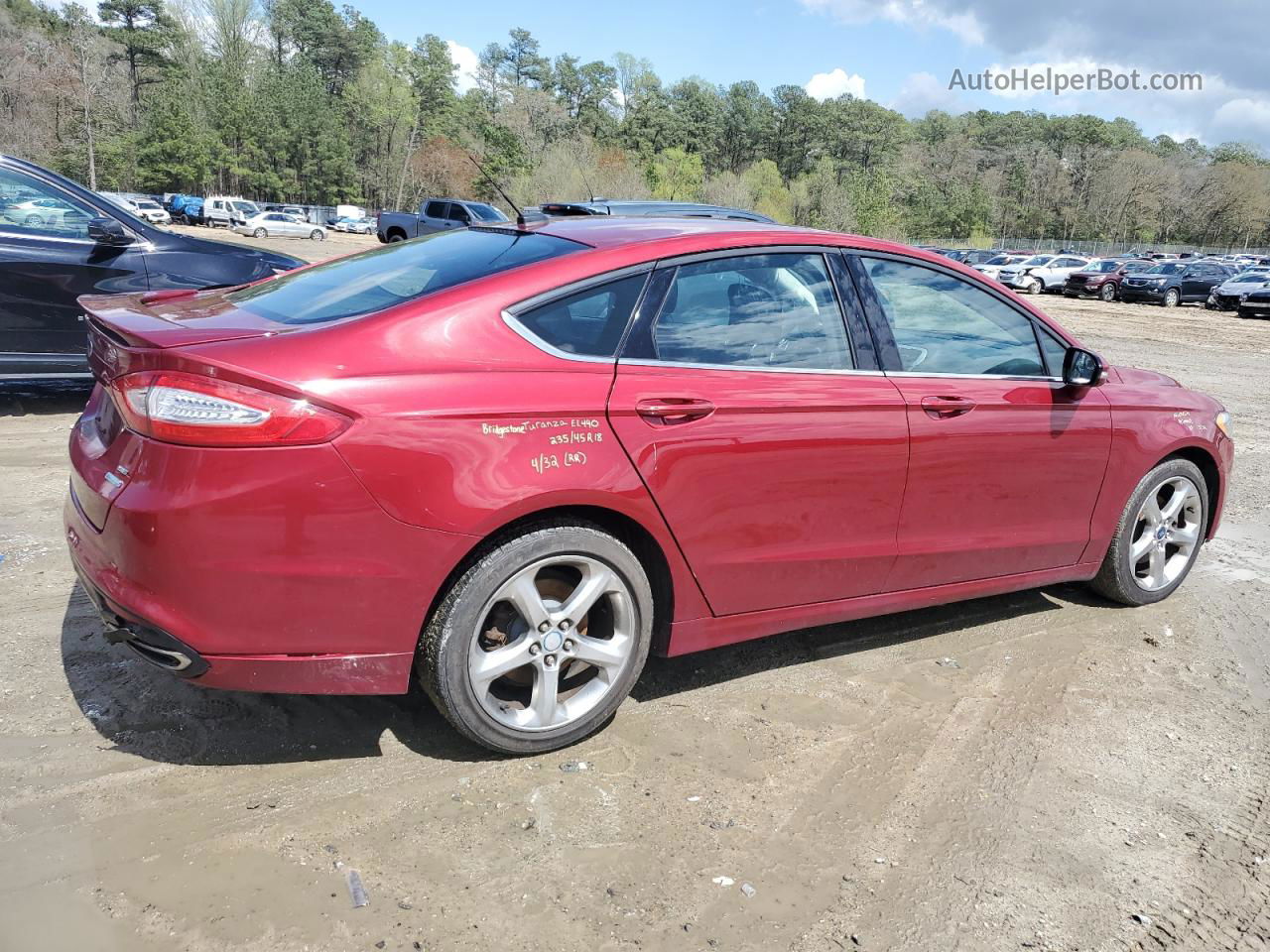 2014 Ford Fusion Se Red vin: 3FA6P0H95ER216691