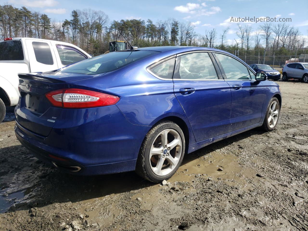 2015 Ford Fusion Se Синий vin: 3FA6P0H95FR220211