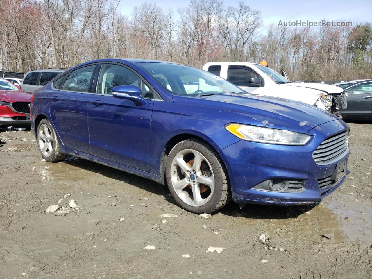 2015 Ford Fusion Se Синий vin: 3FA6P0H95FR220211