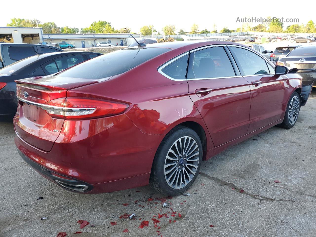 2017 Ford Fusion Se Бордовый vin: 3FA6P0H97HR111252