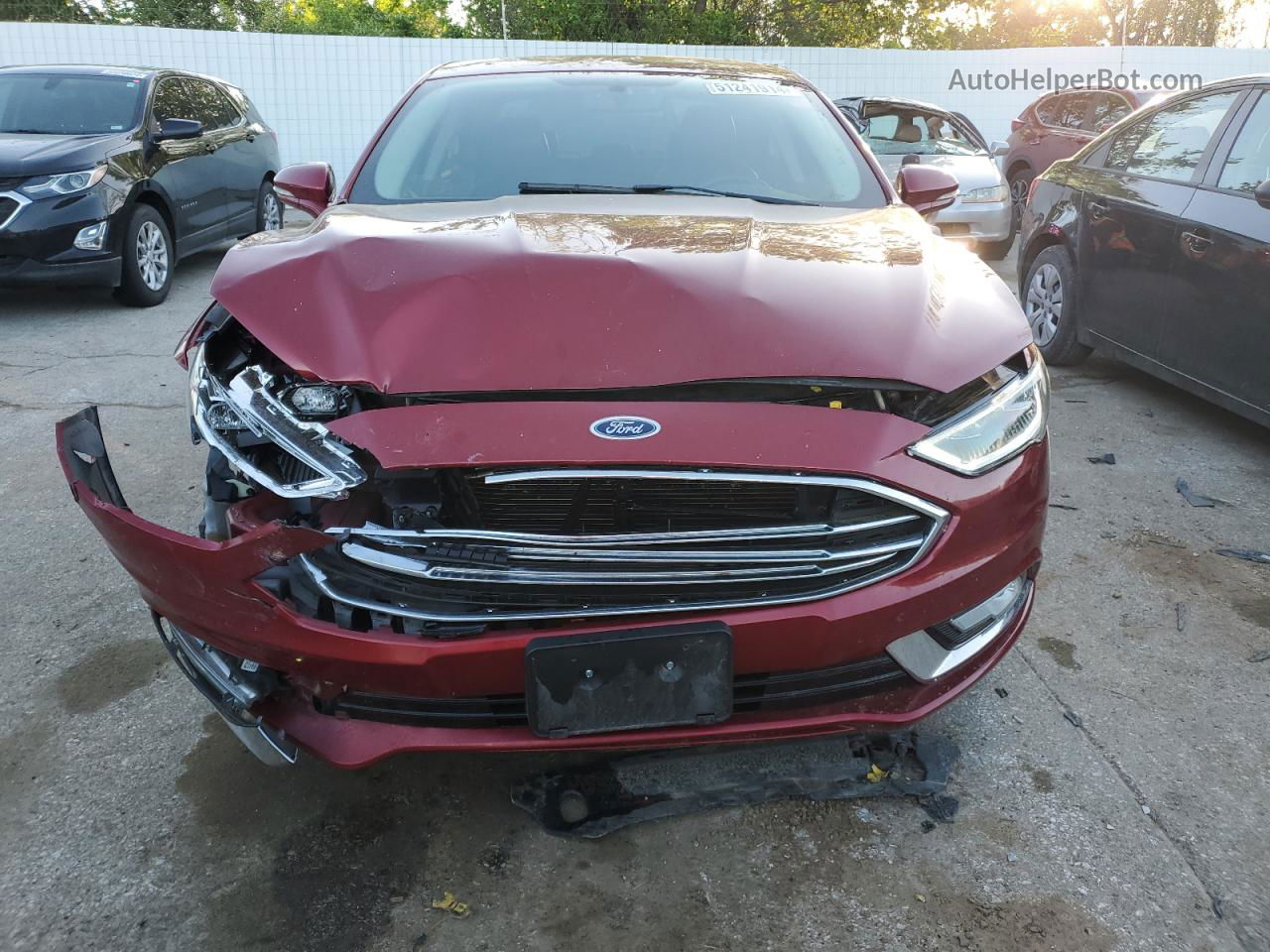 2017 Ford Fusion Se Бордовый vin: 3FA6P0H97HR111252