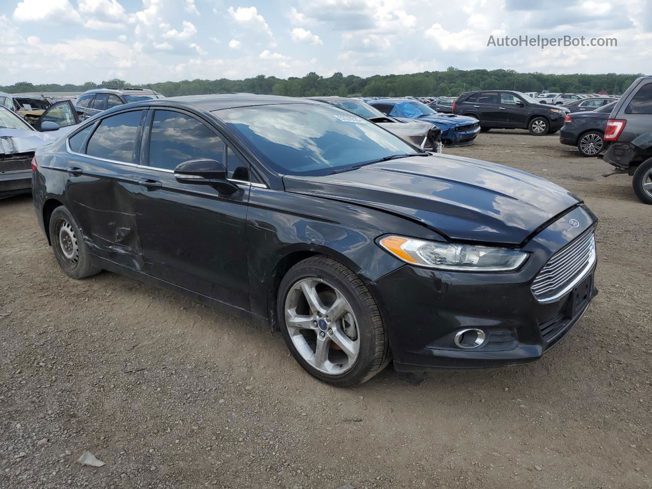 2013 Ford Fusion Se Black vin: 3FA6P0H98DR273319