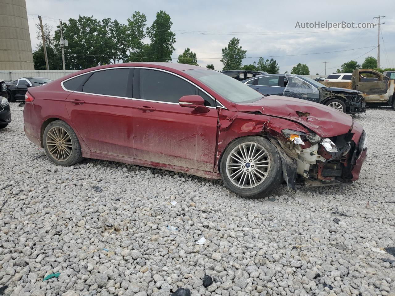 2014 Ford Fusion Se Burgundy vin: 3FA6P0H98ER397978