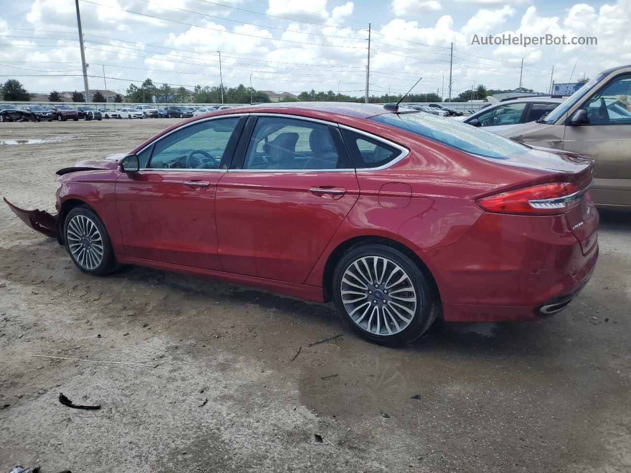 2017 Ford Fusion Se Red vin: 3FA6P0H98HR175400