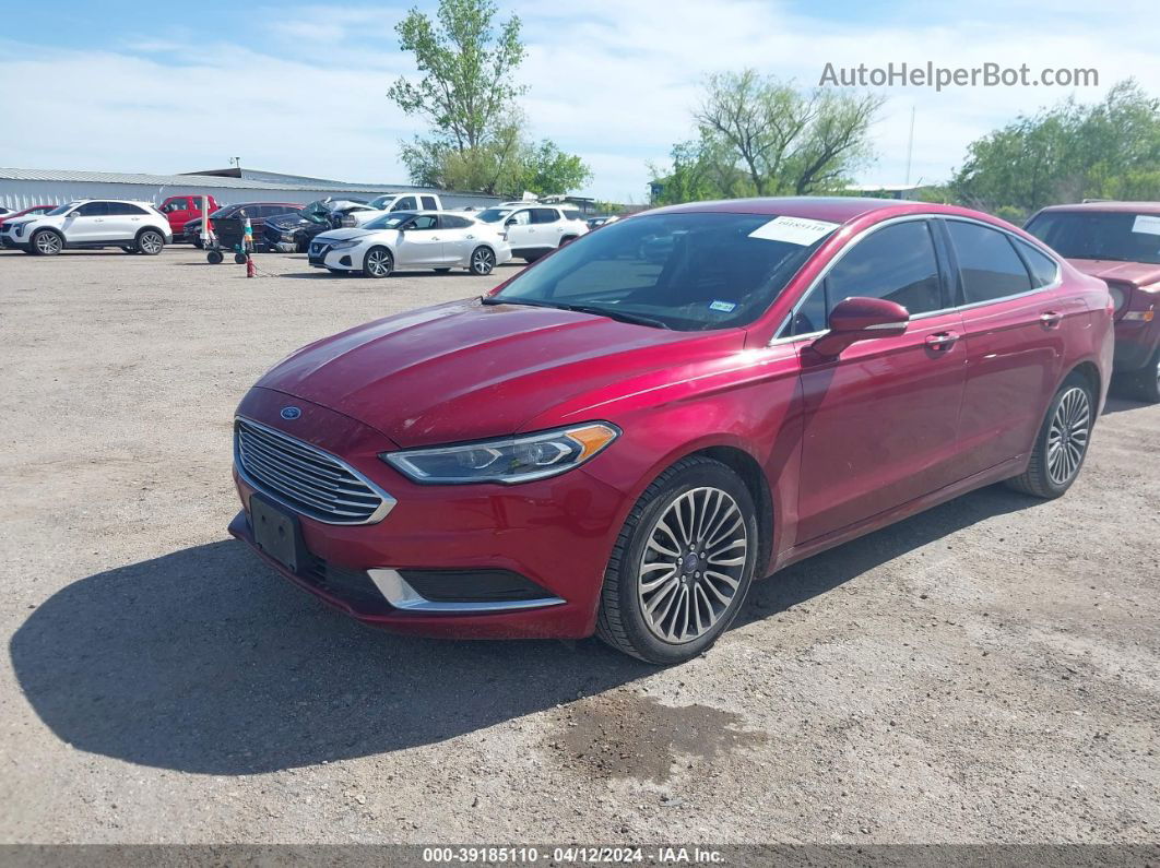 2018 Ford Fusion Se Red vin: 3FA6P0H98JR180439