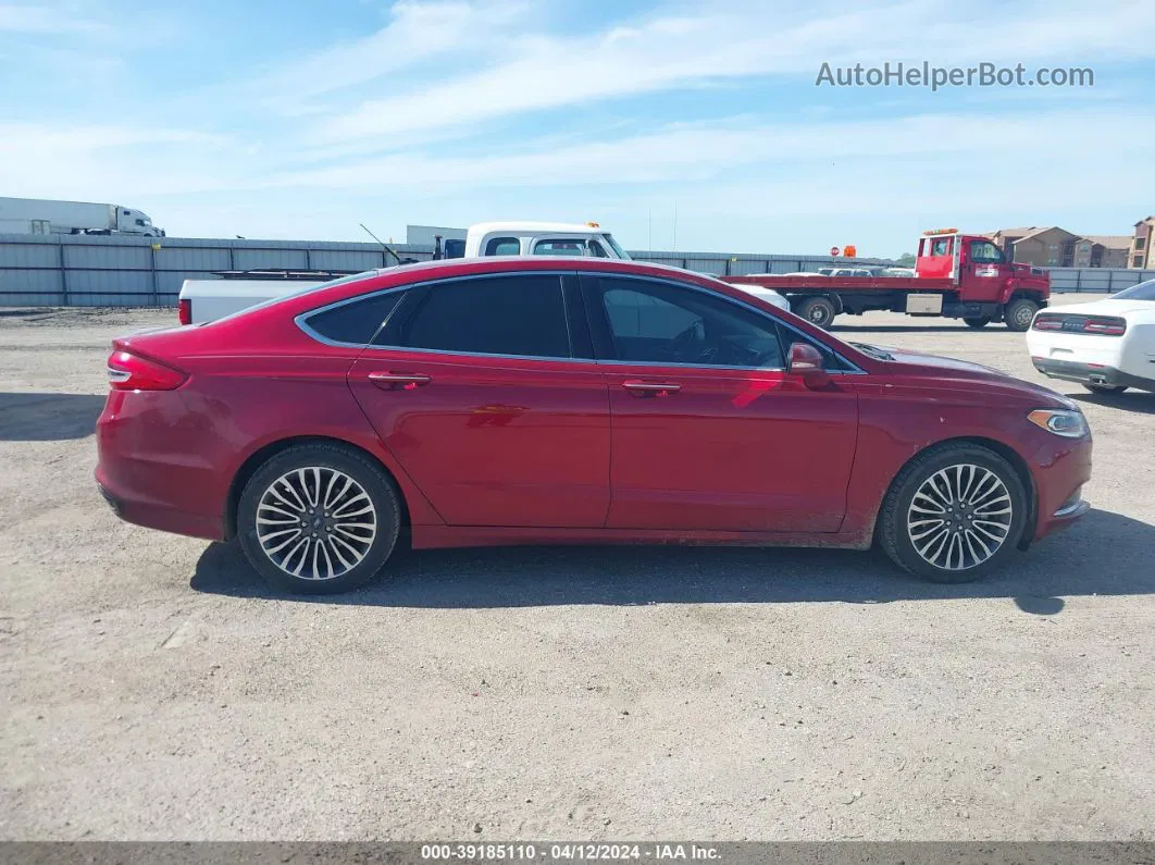 2018 Ford Fusion Se Red vin: 3FA6P0H98JR180439