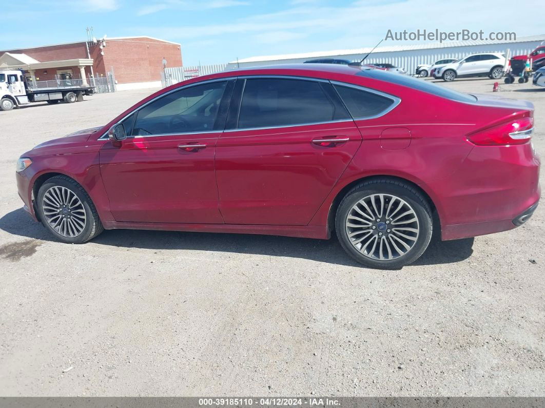 2018 Ford Fusion Se Red vin: 3FA6P0H98JR180439