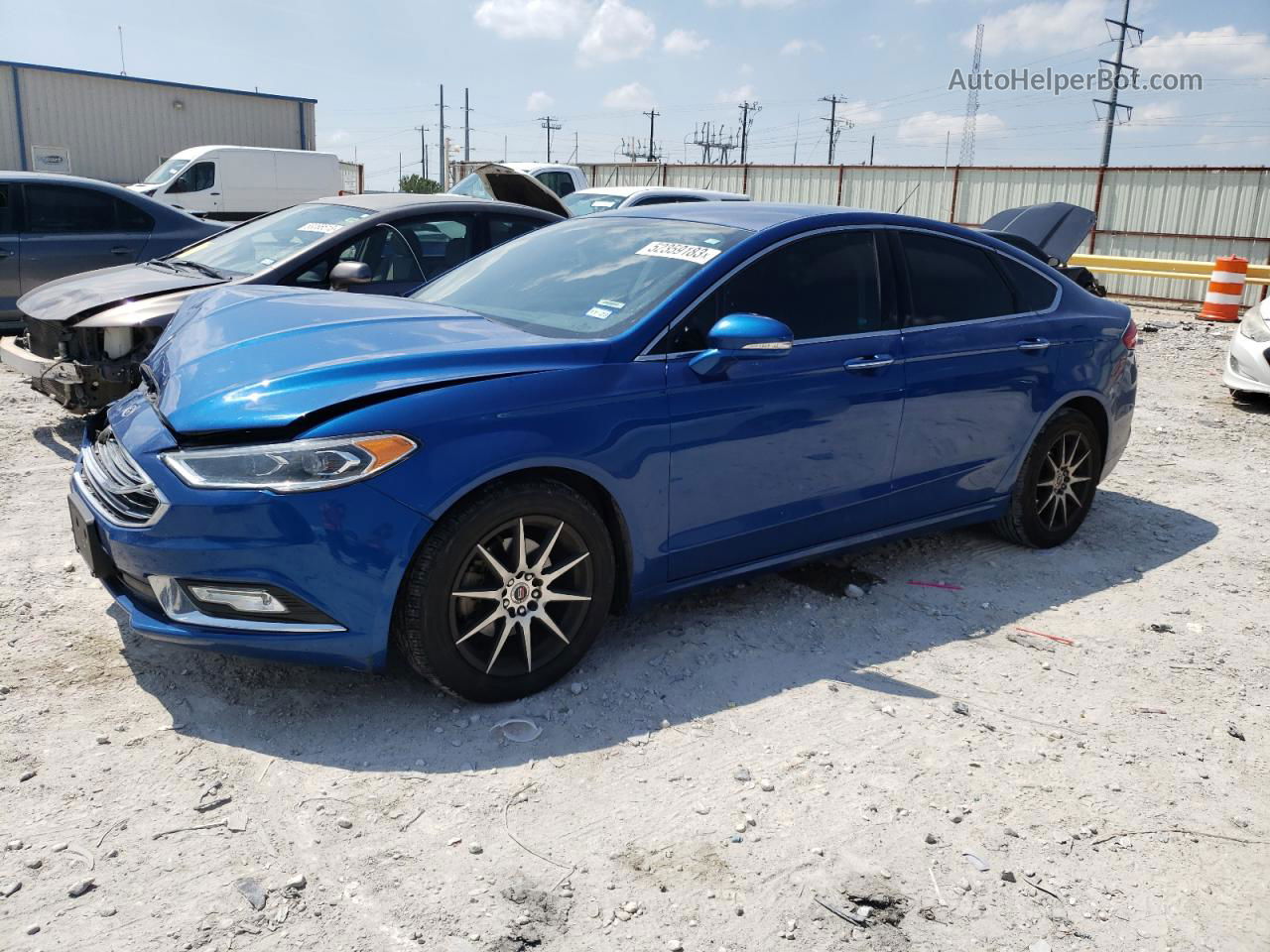 2017 Ford Fusion Se Blue vin: 3FA6P0H99HR150165