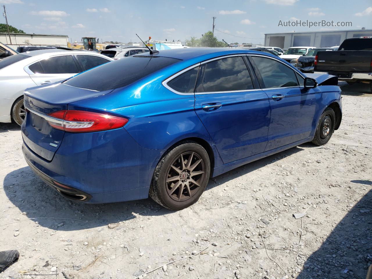 2017 Ford Fusion Se Blue vin: 3FA6P0H99HR150165