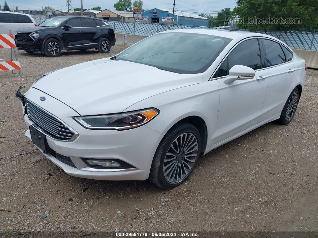 2017 Ford Fusion Se White vin: 3FA6P0H99HR407423