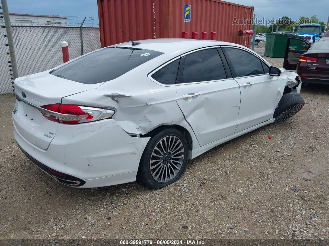 2017 Ford Fusion Se White vin: 3FA6P0H99HR407423