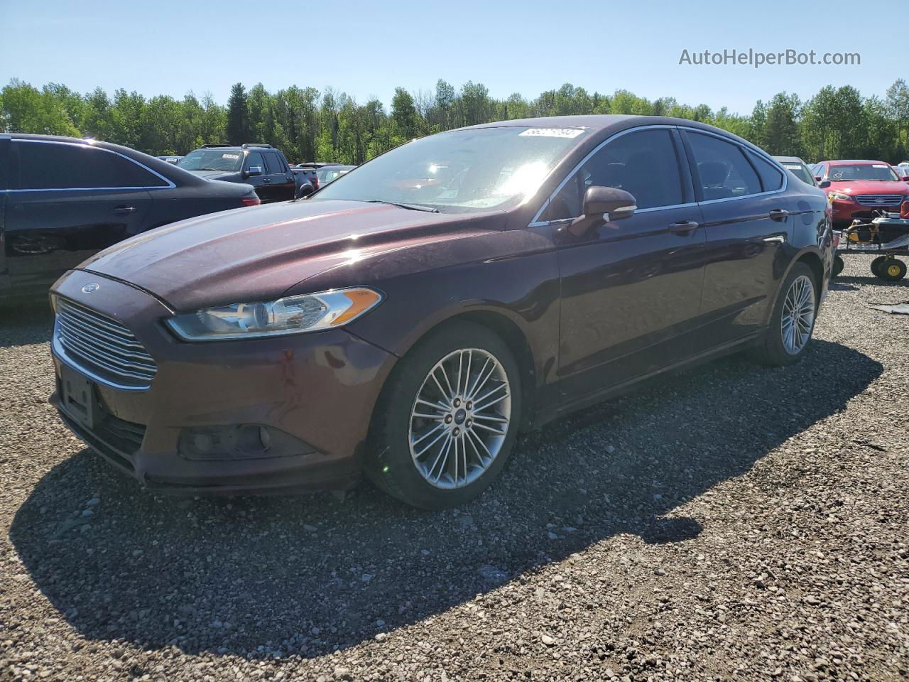 2013 Ford Fusion Se Burgundy vin: 3FA6P0H9XDR270082