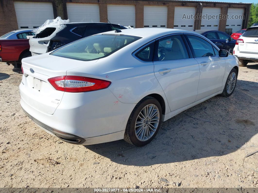 2014 Ford Fusion Se White vin: 3FA6P0H9XER320240