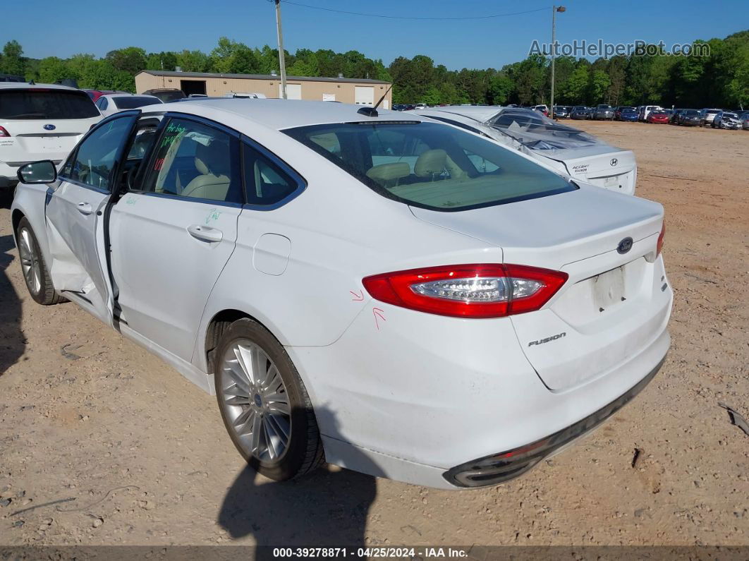 2014 Ford Fusion Se White vin: 3FA6P0H9XER320240