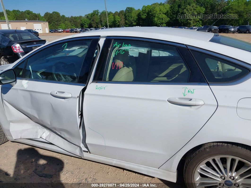 2014 Ford Fusion Se White vin: 3FA6P0H9XER320240