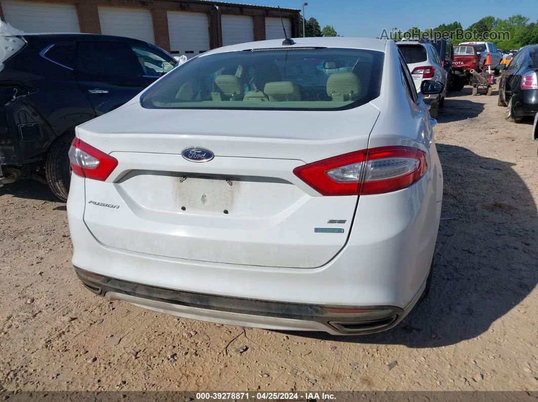 2014 Ford Fusion Se White vin: 3FA6P0H9XER320240