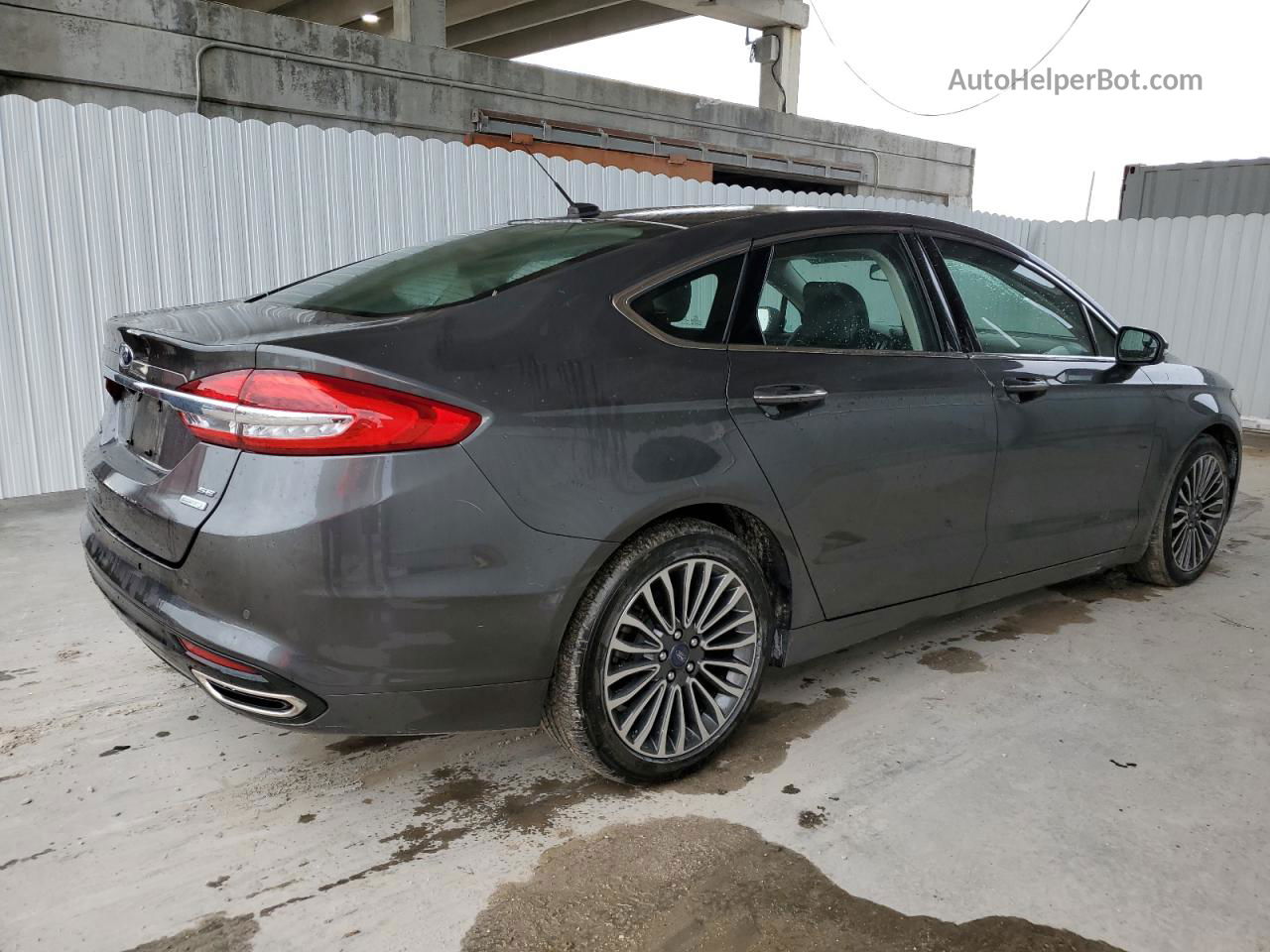 2018 Ford Fusion Se Gray vin: 3FA6P0H9XJR188719